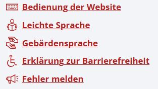 Links zur Barrierefreiheit