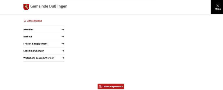 Menü offen