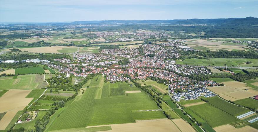 Blick auf Dußlingen
