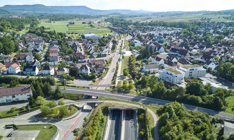 Der Blick auf den Tunnel in Richtung Süden